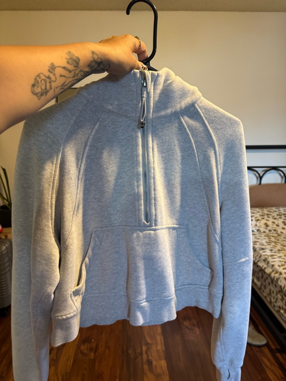 lululemon athletica Light Gray Half-Zip Hoodie